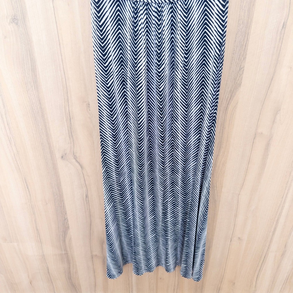 Talbots Womens Maxi Dress Size MP Navy White Chevron Resort Nautical Casual Chic - Picture 4 of 9